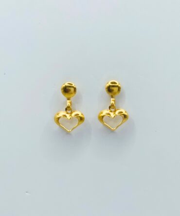 Heart Gold Drop Earring | Stainless Steel | 18K Gold Plated