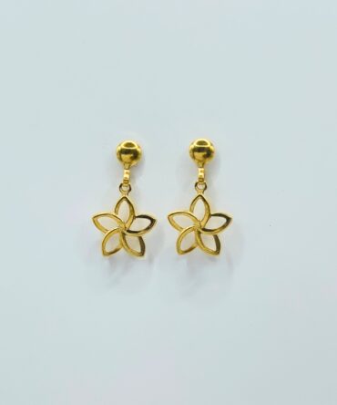 Pin Wheel Open Drop Gold Earring | Stainless Steel | 18K Gold Plated